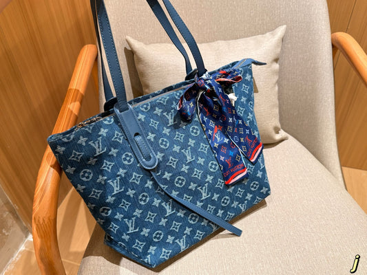 Louis new arrival neverfull denim bag size:40*24*16 cm